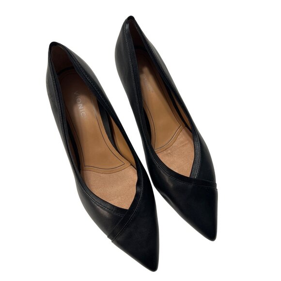 Vionic Black Leather Kitten Heel Pumps Size 10 - Picture 3 of 9